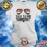 Talk To Me Rooster Planet Veteran Sunglasses Sunset T-Shirt Ladies tee