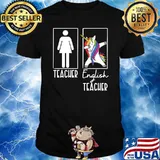 Teacher woman english teacher unicorn dabbing T-Shirt