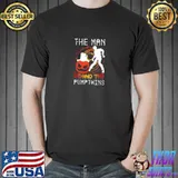 The man behind the pumpkin zombie and pumpkin witch halloween T-Shirt
