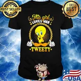 This girl loves her tweety duck shirt