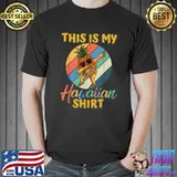This Is My Hawaiian Dabbing Pineapple Sunglasses Vintage Sunset T-Shirt