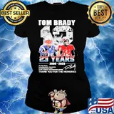 Tom Brady 12 23 Years 2000-2023 thank you for the memories signature s Ladies tee
