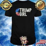 Trump girl - MAGA sunflower America flag shirt