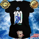 Vancouver Canucks 100 points Elvis Pettersson signature s Ladies tee