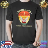 Vintage 1979 Limited Edition 44 Years Of Being Awesome Guitar Stars T-Shirt