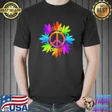 Weed color Peace Symbol shirt