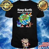 Whimsical Earth Day Celebration Adorable Whale And Bird Friends T-Shirt