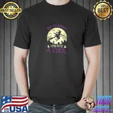 Why yes actually i can drive a stick witch broom moon halloween T-Shirt