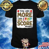 You Are More Than A Test Score Test Day Teacher Apples Leopard T-Shirt