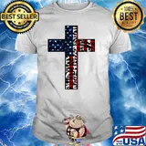 2nd Amendment Christian Guns Cross Jesus, American flag T-Shirt