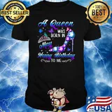 A Queen Was Born In May Highheels Diamond Birthday T-Shirt