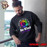 Be Kind Lupus Awareness In A World You Can Be Anything Purple Sunflower Leopard T-Shirt
