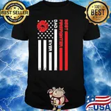 Best firefighter dad ever american flag shirt