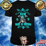 Black Pearl Rum Made In Tortuga Skull Colors Jolly Rogers T-Shirt