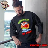 Christmas In July Santa Surfing Hawaiian Party T-Shirt