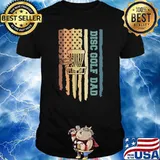 Disc golf Dad american flag retro T-Shirt Unisex