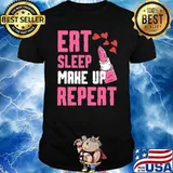 Eat Sleep Make Up Repeat Makeup Artist Hearts Lipstick T-Shirt