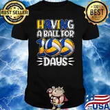 Having A Ball For 100 Days Boys Volleyball 100 Day Of School T-Shirt