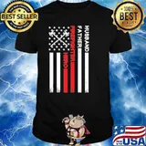 Husband father firefighter hero american flag shirt