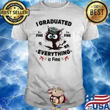 I Graduated Graduate Class 2023 Black Cat Graduation T-Shirt