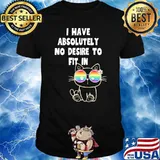 I Have Absolutely No Desire To Fit In Sunglasses Vintage Cat T-Shirt