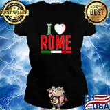 I Love Rome Italian Flag Novelty T-Shirt
