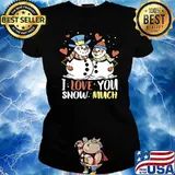 I Love You Snow Much Warm Winter Hugs Snowmen In Love T-Shirt