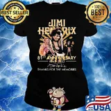 Jimi Henrrix 81st anniversary 1942-2023 thanks for the memories signature shirt
