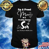 Mothers Day I'm A Proud Mom Of A Freaking Awesome Hearts Stars T-Shirt