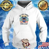 My dog thinks i'm cool pitbull sunglasses and ribbon american flag vintage T-Shirt
