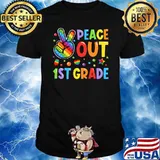 Peace Out 1st Grade Pop It Last Day Of School T-Shirt