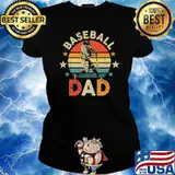 Retro Baseball Dad T-ball Dad Life Softball Stars Father's Day T-Shirt