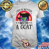 Retro Life Is Better With A Goat stars T-Shirt