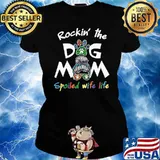 Rockin' the dog mom and mom life messy bun leopard T-Shirt