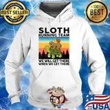 Sloth Running Team We Will Get There Turtle Sloth Snail Vintage T-Shirt