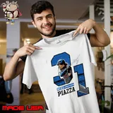 Nice mike Piazza New York M Offset Signature T-Shirt