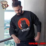 Cat What Murderous Black Cat With Knife Halloween Blood Moon shirt