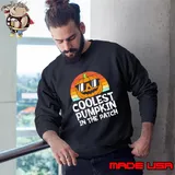 Coolest Pumpkin In The Patch Toddler Boys Sunglasses Vintage Sunset Halloween T-Shirt