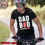 Dad bod powered by Peterbilt logo shirt