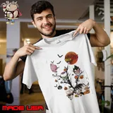 Dragon Ball Z Chibi On Tree Blood Moon Halloween Shirt