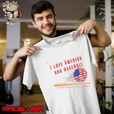 Eat Sleep Baseball Repeat Baseball Player Baseball American Flag T-Shirt