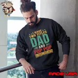 I Have Two Titles Dad And Pop Pop and I Rock Them Both Retro T-Shirt