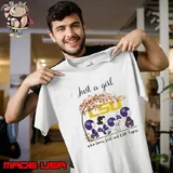 Just a Girl Who Loves Fall and LSU Tiger Peanuts Cartoon Halloween Shirt