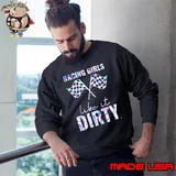 Racing girls like it dirty flag hologram shirt