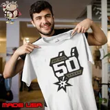 San Antonio Spurs Men’s Sportiqe 50th Anniversary Wordmark Shirt