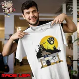 Snoopy Charlie Brown Sit Under Moon Milwaukee Brewers Halloween Shirt