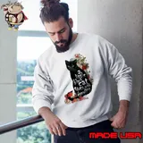 A little black cat goes with everything flower s Sweatshirt