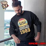 Awesome since september 1983 cat wear sunglasses vintage s Sweatshirt
