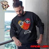 Green Bay Packers And Georgia Bulldogs Heart It’s In My Dna 2023 s Sweatshirt