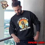 I Like Cats And Guitar And Maybe 3 People Vintage s Sweatshirt
